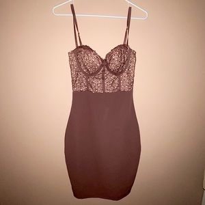 Mind Code lace bustier bodycon dress, Fashion Nova